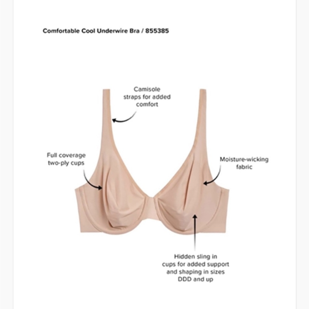 NWT Wacoal 34DDD “Comfortable Cool Underwire”
